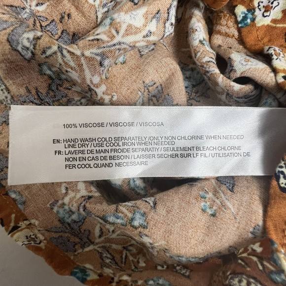 Band Of Gypsies Womens Brown Floral V Neck Short Futter Sleeve Jumpsuit Small - Picture 8 of 8